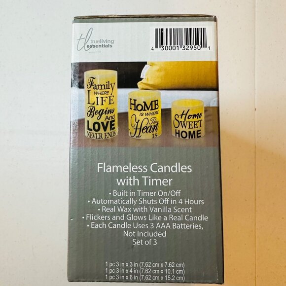 LED flameless candles with timer Auto Off Flickers and Glows 3 pack Home Decor - Picture 12 of 13